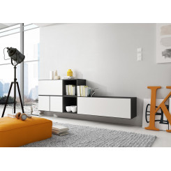 Cama living room furniture set ROCO 9 (RO1+RO3+2xRO6+2xRO5) black / black / white