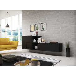 Cama living room furniture set ROCO 9 (RO1+RO3+2xRO6+2xRO5) black / black / black