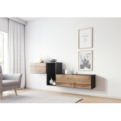 Cama living room furniture set ROCO 11 (RO1+RO3+RO4) antracite / wotan oak