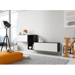 Cama living room furniture set ROCO 11 (RO1+RO3+RO4) black / black / white