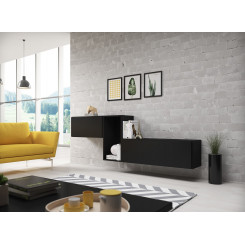 Cama living room furniture set ROCO 11 (RO1+RO3+RO4) black / black / black