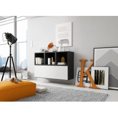 Cama living room furniture set ROCO 12 (RO1 + 3xRO6) black / black / white