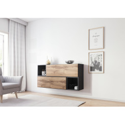 Cama living room furniture set ROCO 14 (2xRO1 + 2xRO6) antracite / wotan oak