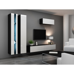 Cama Living room cabinet set VIGO NEW 1 black / white gloss