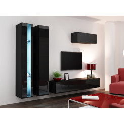 Cama Living room cabinet set VIGO NEW 1 black / black gloss