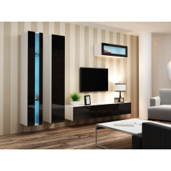 Cama Living room cabinet set VIGO NEW 2 white / black gloss