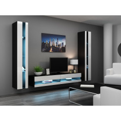 Cama Living room cabinet set VIGO NEW 3 black / white gloss