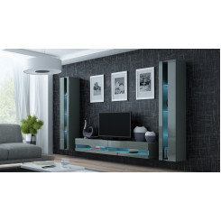 Cama Living room cabinet set VIGO NEW 3 grey / grey gloss