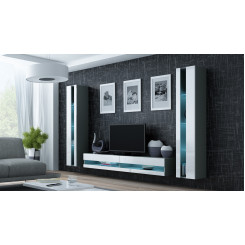 Cama Living room cabinet set VIGO NEW 3 grey / white gloss