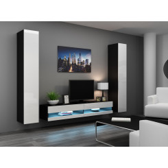 Cama Living room cabinet set VIGO NEW 4 black / white gloss
