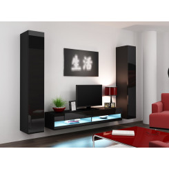 Cama Living room cabinet set VIGO NEW 4 black / black gloss