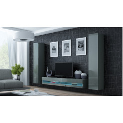 Cama Living room cabinet set VIGO NEW 4 grey / grey gloss