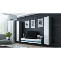 Cama Living room cabinet set VIGO NEW 4 grey / white gloss