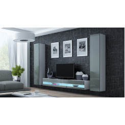 Cama Living room cabinet set VIGO NEW 4 white / grey gloss