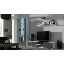 SOHO 8 set (RTV180 cabinet + S6 + shelves) White  /  Gloss grey