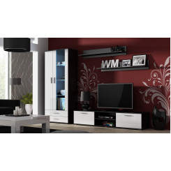 SOHO 8 set (RTV180 cabinet + S6 + shelves) Black  /  White gloss