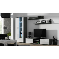 SOHO 8 set (RTV180 cabinet + S6 + shelves) Grey  /  White glossy