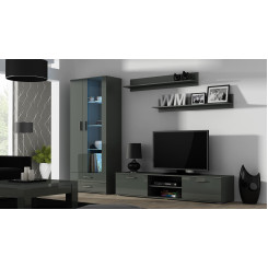 SOHO 8 set (RTV180 cabinet + S6 + shelves) Grey  /  Gloss grey