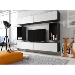 Cama living room furniture set ROCO 1 (4xRO1 + 2xRO4) black / black / white
