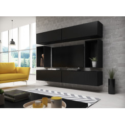 Cama living room furniture set ROCO 1 (4xRO1 + 2xRO4) black / black / black