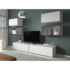 Cama living room furniture set ROCO 3 (2xRO3+2xRO4+2xRO1) white / black / white
