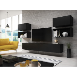 Cama living room furniture set ROCO 3 (2xRO3+2xRO4+2xRO1) black / black / black