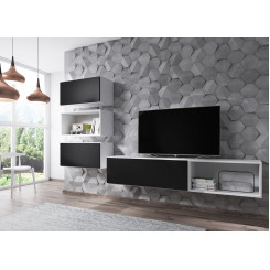 Cama living room furniture set ROCO 4 (RO1+2xRO3+2xRO4) white / white / black