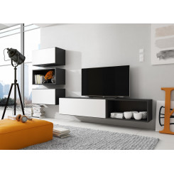 Cama living room furniture set ROCO 4 (RO1+2xRO3+2xRO4) black / black / white