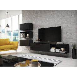 Cama living room furniture set ROCO 4 (RO1+2xRO3+2xRO4) black / black / black