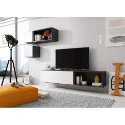 Cama living room furniture set ROCO 5 (RO1+2xRO4+2xRO5) black / black / white