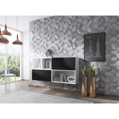 Комплект мебели для гостиной Cama ROCO 15 (RO4+2xRO3+2xRO6) белый/белый/черный