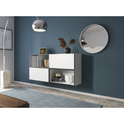 Комплект мебели для гостиной Cama ROCO 15 (RO4+2xRO3+2xRO6) белый/черный/белый