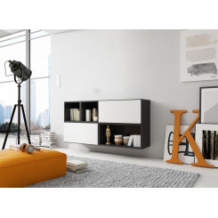 Cama living room furniture set ROCO 15 (RO4+2xRO3+2xRO6) black / black / white