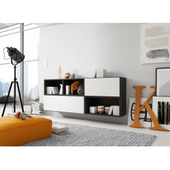 Cama living room furniture set ROCO 16 (RO1+RO2+RO3+RO4) black / black / white