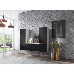 Комплект мебели для гостиной Cama ROCO 18 (4xRO3 + 2xRO6) белый/белый/черный