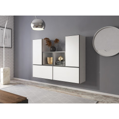 Комплект мебели для гостиной Cama ROCO 18 (4xRO3 + 2xRO6) белый/черный/белый