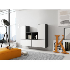 Cama living room furniture set ROCO 18 (4xRO3 + 2xRO6) black / black / white