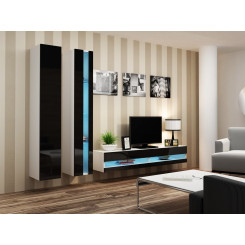 Cama Living room cabinet set VIGO NEW 5 white / black gloss