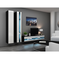 Cama Living room cabinet set VIGO NEW 5 black / white gloss