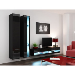 Cama Living room cabinet set VIGO NEW 5 black / black gloss