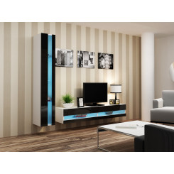 Cama Living room cabinet set VIGO NEW 8 white / black gloss