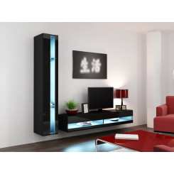 Cama Living room cabinet set VIGO NEW 8 black / black gloss