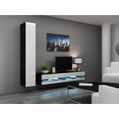 Cama Living room cabinet set VIGO NEW 9 black / white gloss