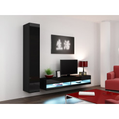Cama Living room cabinet set VIGO NEW 9 black / black gloss