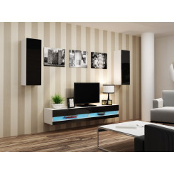 Cama Living room cabinet set VIGO NEW 10 white / black gloss