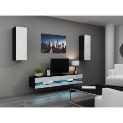 Cama Living room cabinet set VIGO NEW 10 black / white gloss