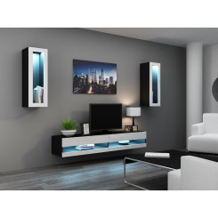 Cama Living room cabinet set VIGO NEW 11 black / white gloss