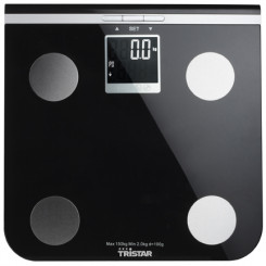 Весы Tristar Electronic Максимальный вес (емкость) 150 кг Точность 100 г Измерение индекса массы тела (ИМТ) Черный