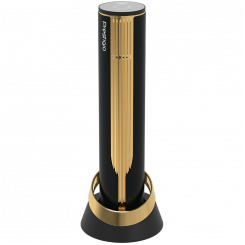 Prestigio Maggiore, умная открывалка для вина, 100% автоматическая, открывает до 70 бутылок без подзарядки, нож для фольги в комплекте, дизайн премиум-класса, аккумулятор 480 мАч, размеры Г 48*В228 мм, цвет черный + золото.