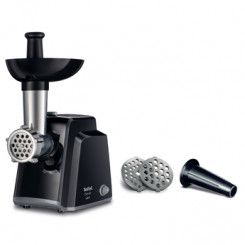 TEFAL Meat mincer NE105838 Black 1400 W Number of speeds 1 Throughput (kg/min) 1.7 The set includes 3 stainless steel sieves for medium or coarse grinding.